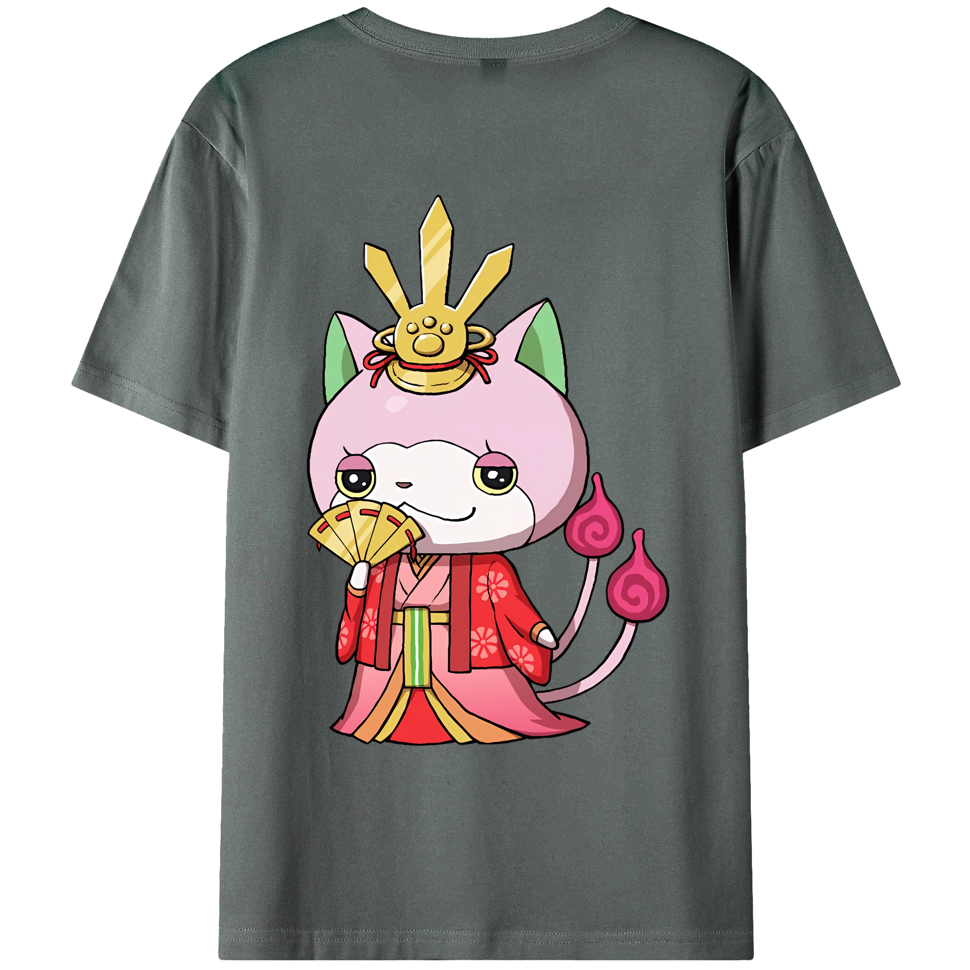 （画像用） 妖怪ウォッチ Yo-kai Watch 綿100％ メンズ半袖Tシャツ（バックプリント） 通気性